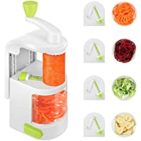 Los mejores  - Reesibi Rallador Espiral Cortador para Espagueti Verdura Mandolina de Cocina 4 en 1 Acero Inoxidable- Rallador de…